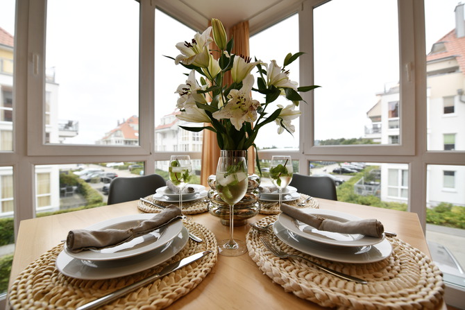 Ferienwohnung in Großenbrode - Seedüne 4 - Essplatz mit Glaserker