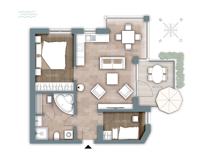 Ferienwohnung in Großenbrode - Seedüne 4 - Grundriss Seedüne 4