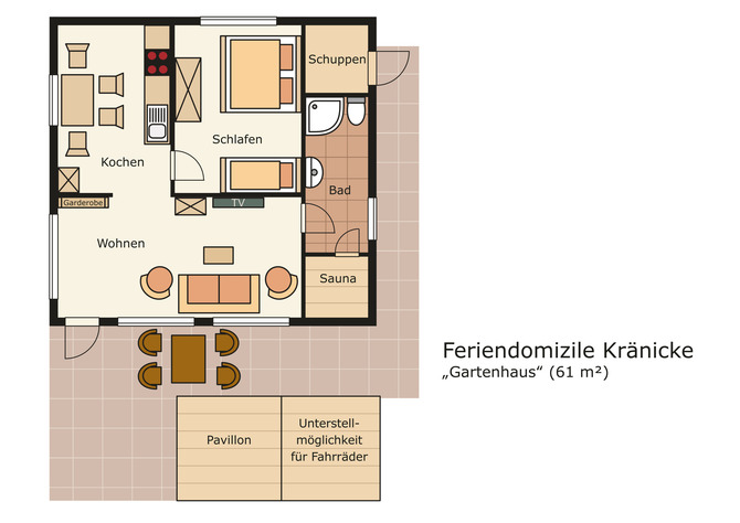 Ferienhaus in Trassenheide - Feriendomizil Kr&auml;nicke - Grundriss