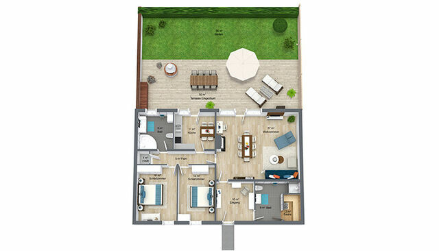 Ferienhaus in Heringsdorf - Insellicht BRINKMANNHAUS - entspannend groß fast am Strand Sauna Terrasse Grill - Bild 2